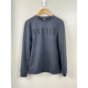 NOBULL Sweatshirt Crew‎ Neck Logo Men's Size Medium Dark Gray Workout Gym